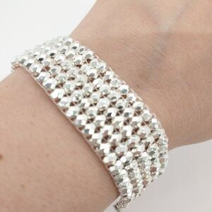 Loom Beaded Bracelet Silver